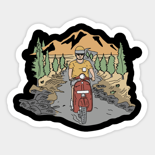 Vintage Scooter Sticker by kalemstudio